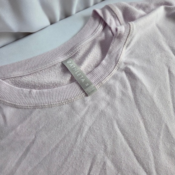 Athleta Tops - Athleta Coaster Luxe Sweatshirt Baby Pink Super Soft Thumbhole Pullover Medium
